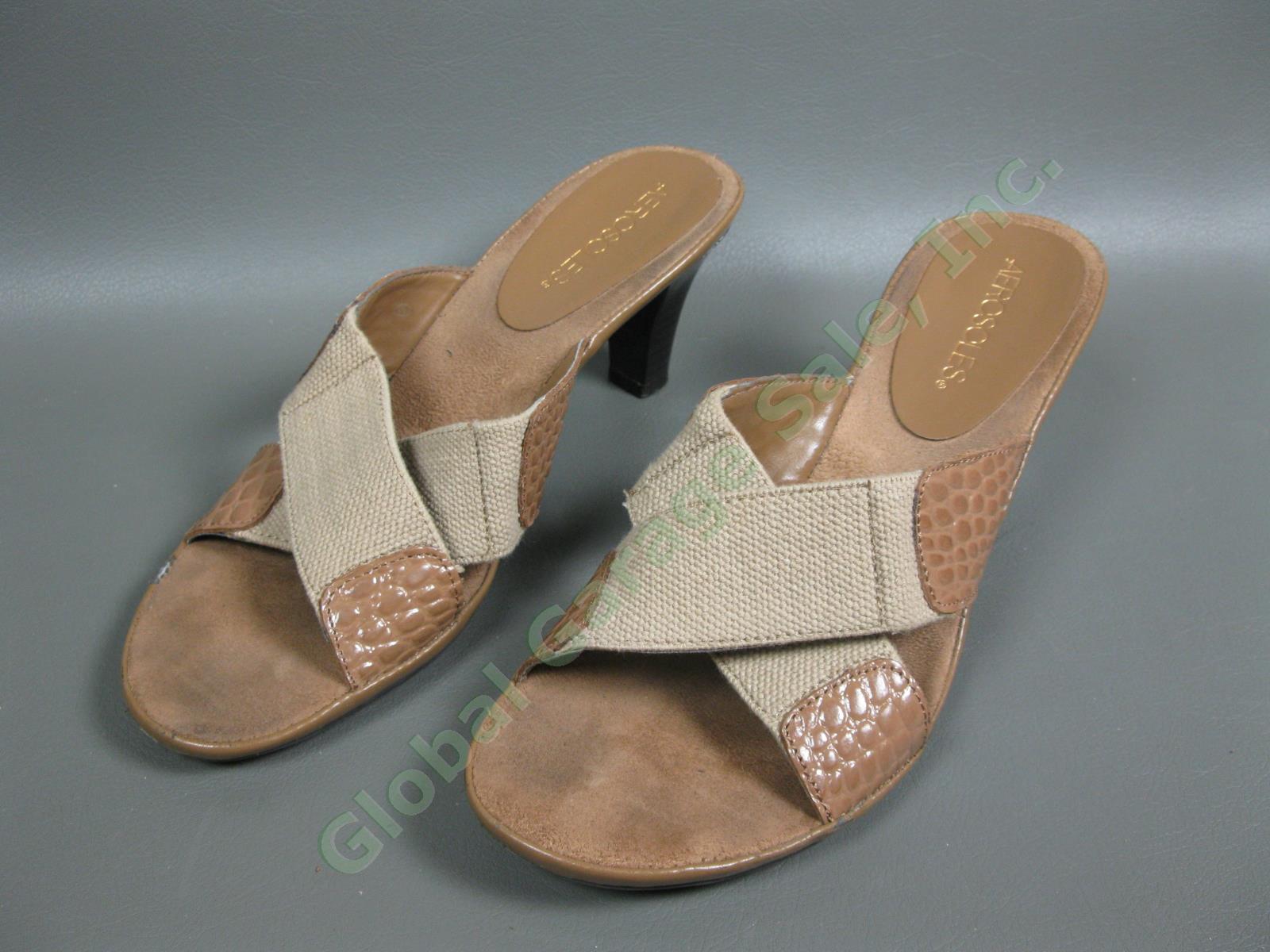 7 Pair Womens Leather Canvas Summer Sandal High Heel Size 6-10 Dress Shoe Lot 3