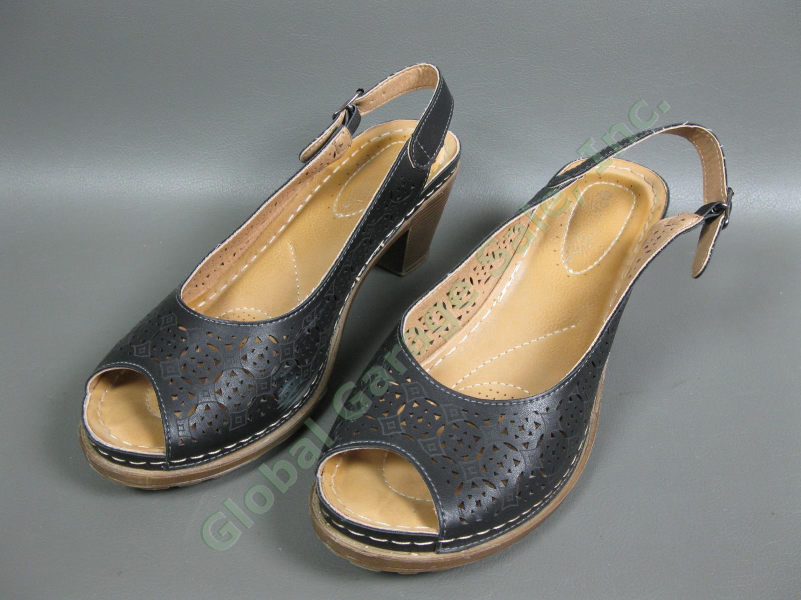 7 Pair Womens Leather Canvas Summer Sandal High Heel Size 6-10 Dress Shoe Lot 6