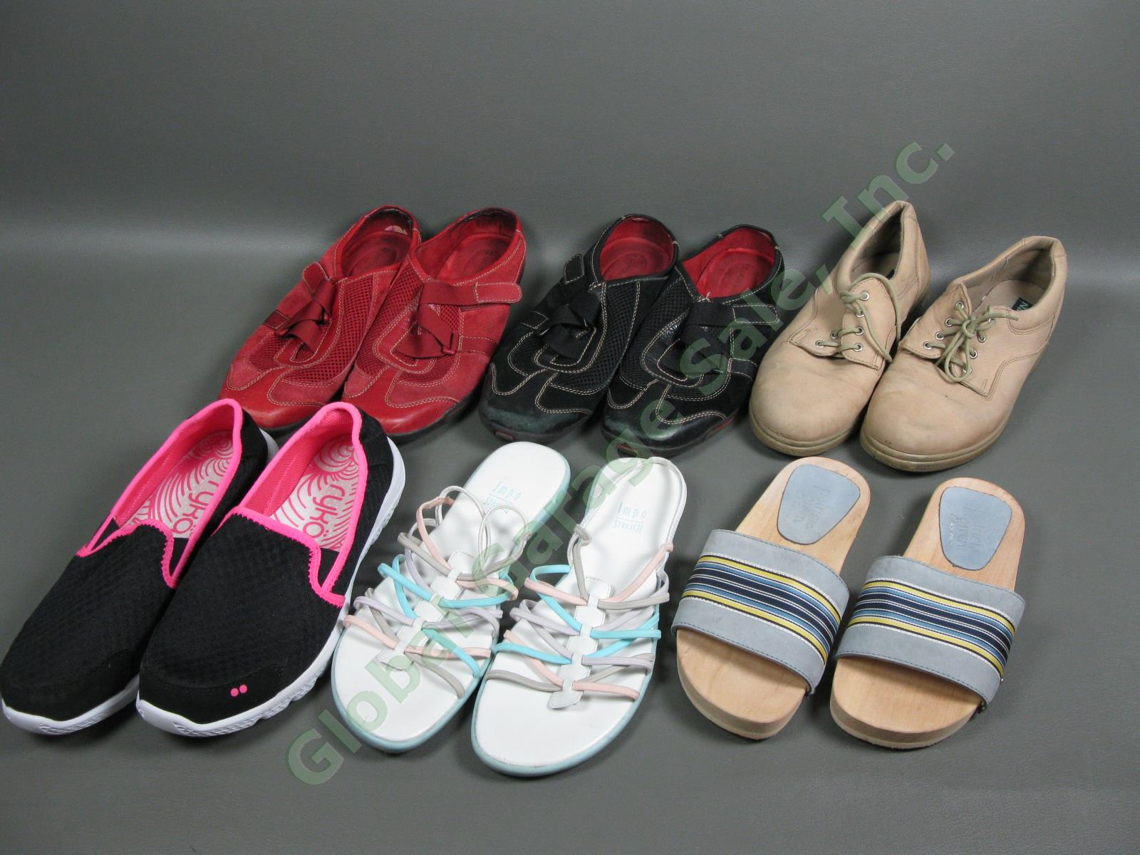 6 Pair Womens Walking Slip-In Sandal Size 8.5M-9M Shoe Lot Naturalizer Ryka Impo