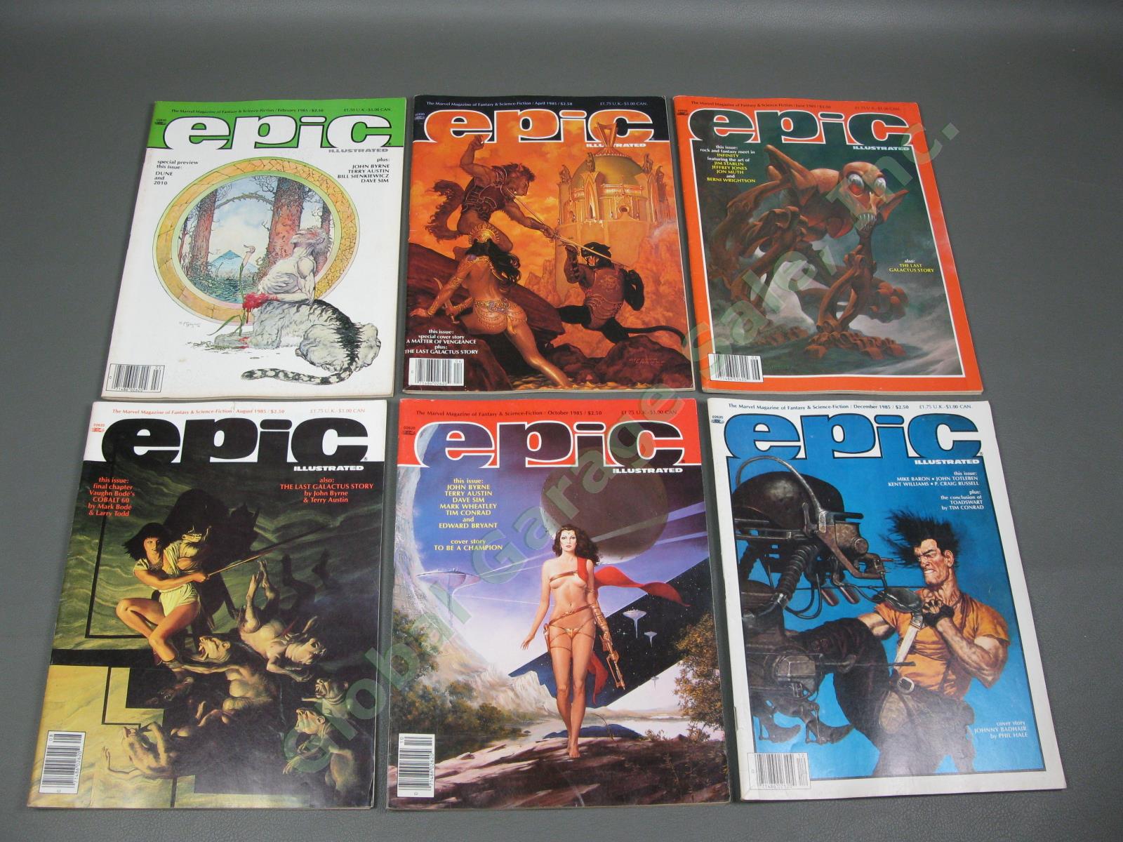 1980-1986 Epic Illustrated Marvel Fantasy Science Fiction Magazine Collection NR 6