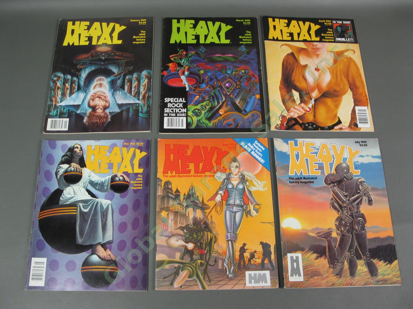 15 1981-82 Heavy Metal Adult Illustrated Fantasy Comic Magazine Issue Series Lot 3