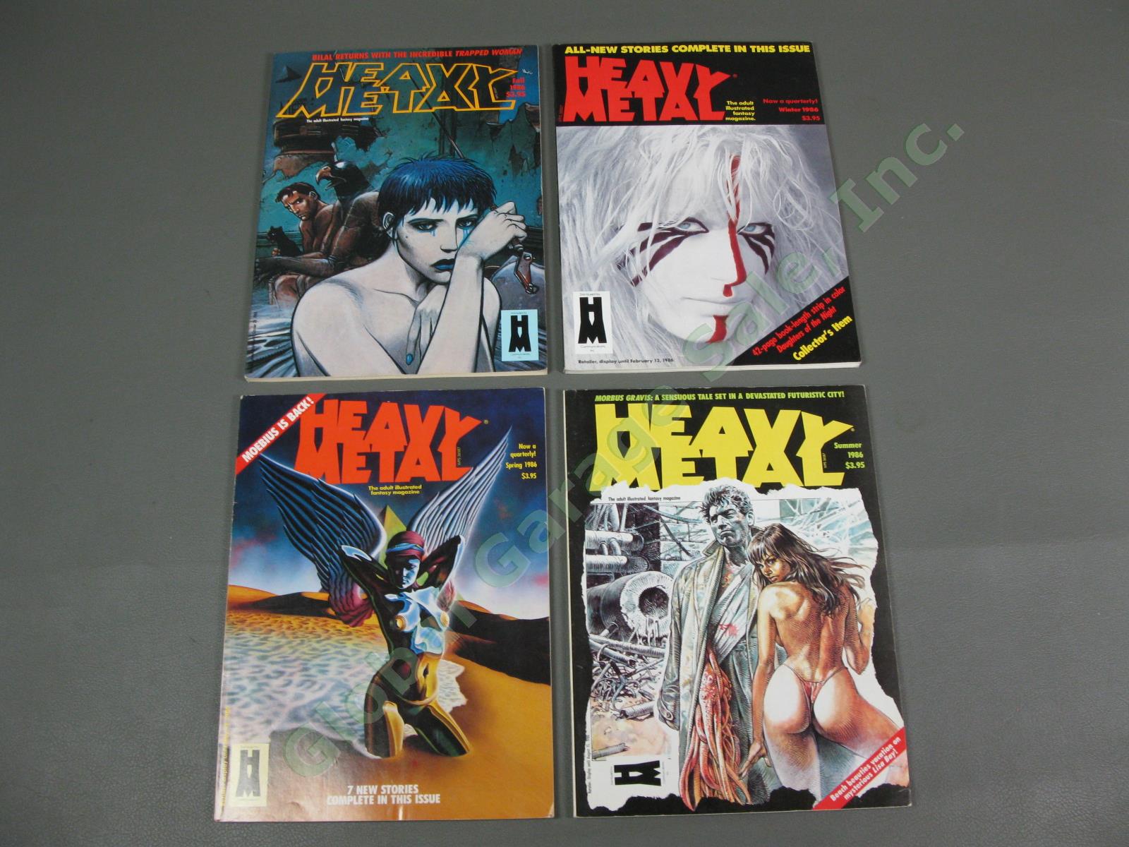8 Complete 1986-1987 Heavy Metal Adult Illustrated Fantasy Comic Magazine Lot NR 1