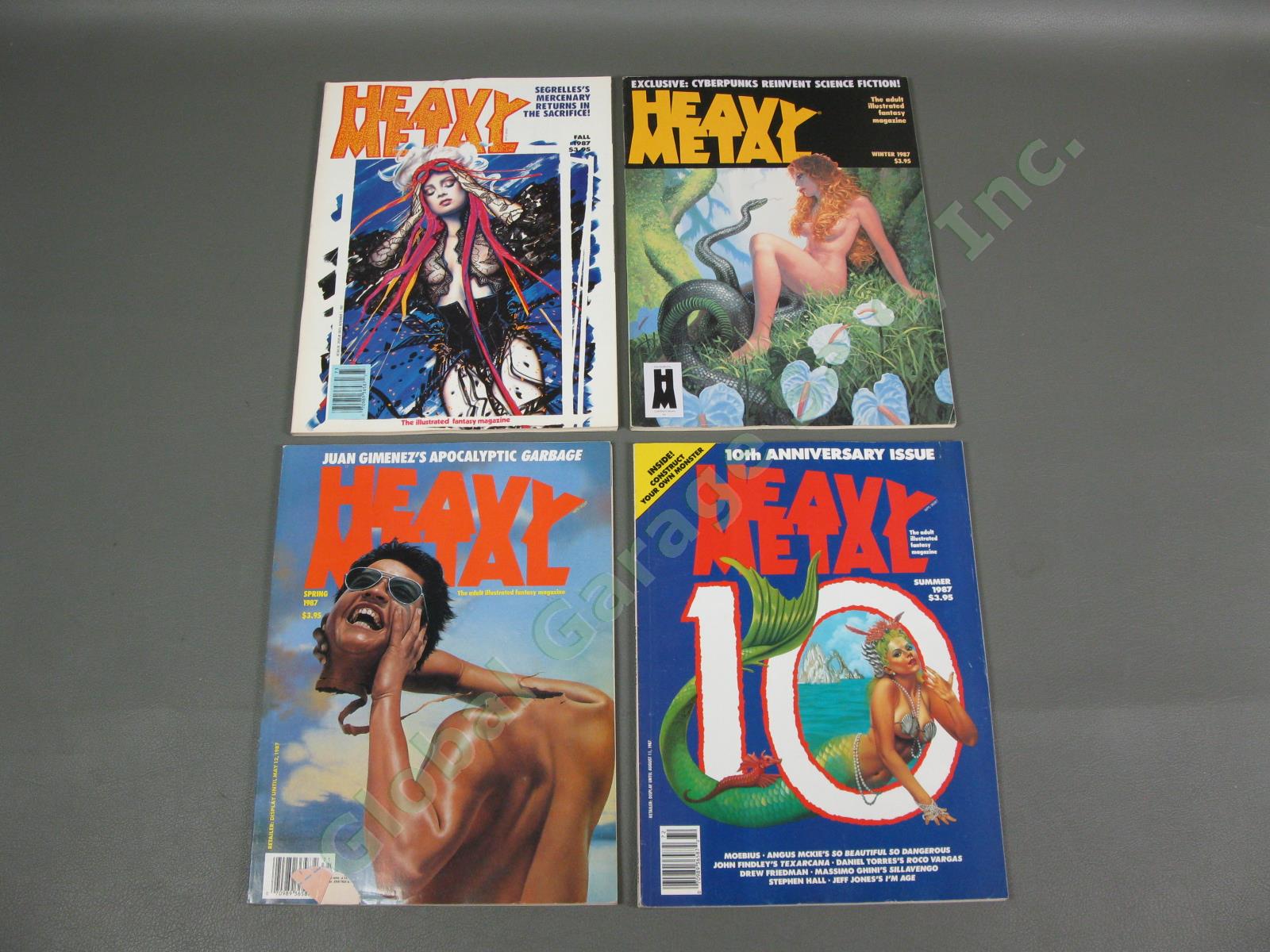 8 Complete 1986-1987 Heavy Metal Adult Illustrated Fantasy Comic Magazine Lot NR 2