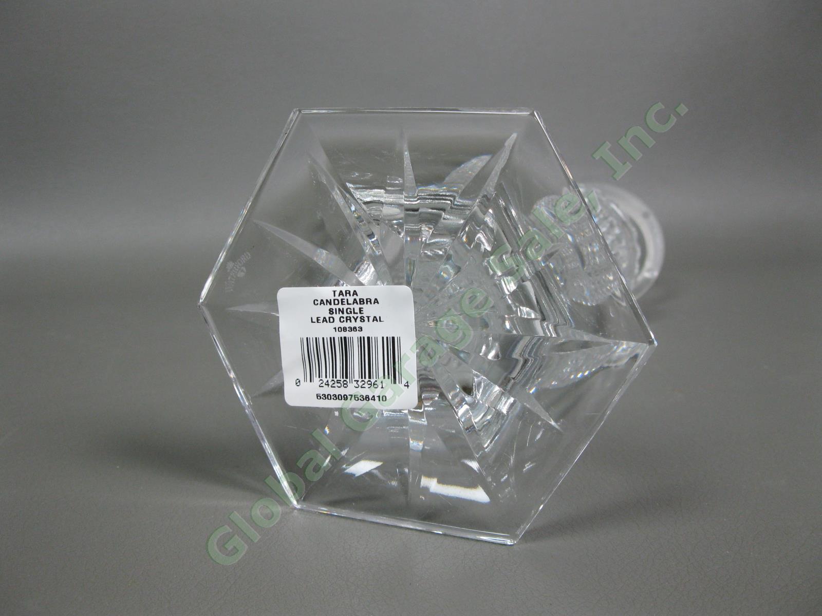 Waterford Crystal Tara 10" Candelabra Diamond Wedge Drops Candlestick Holder NR 4