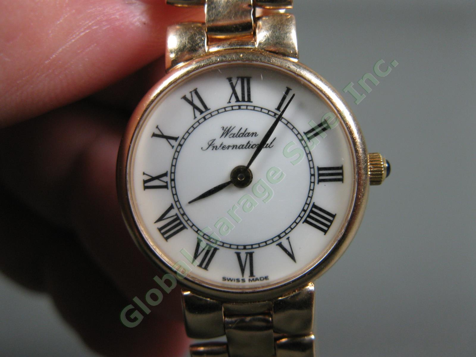 14k Yellow Gold Waldan International Cabochon Sapphire Wrist Watch 26.7 Grams NR 1