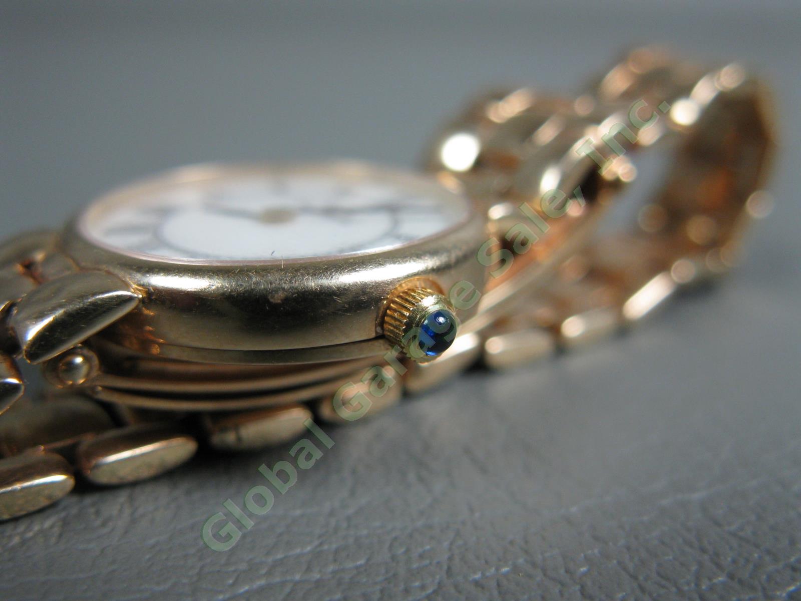 14k Yellow Gold Waldan International Cabochon Sapphire Wrist Watch 26.7 Grams NR 3
