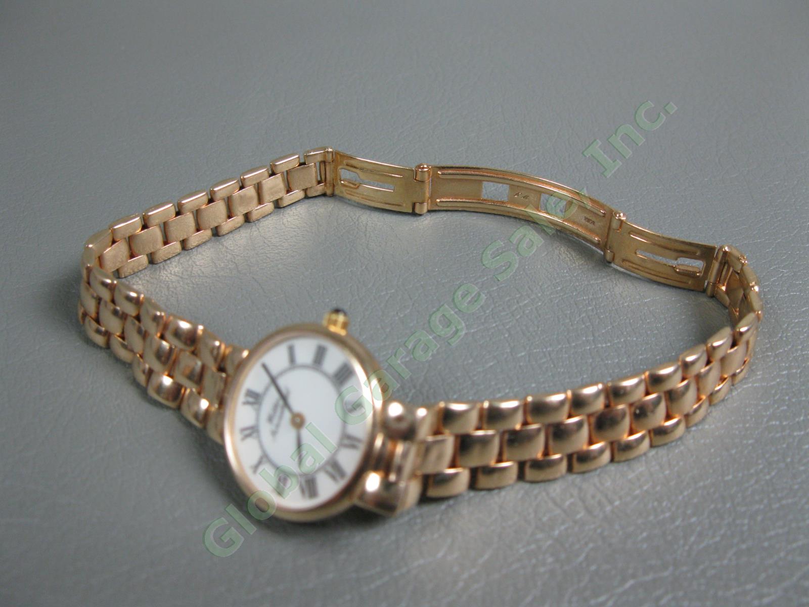 14k Yellow Gold Waldan International Cabochon Sapphire Wrist Watch 26.7 Grams NR 5