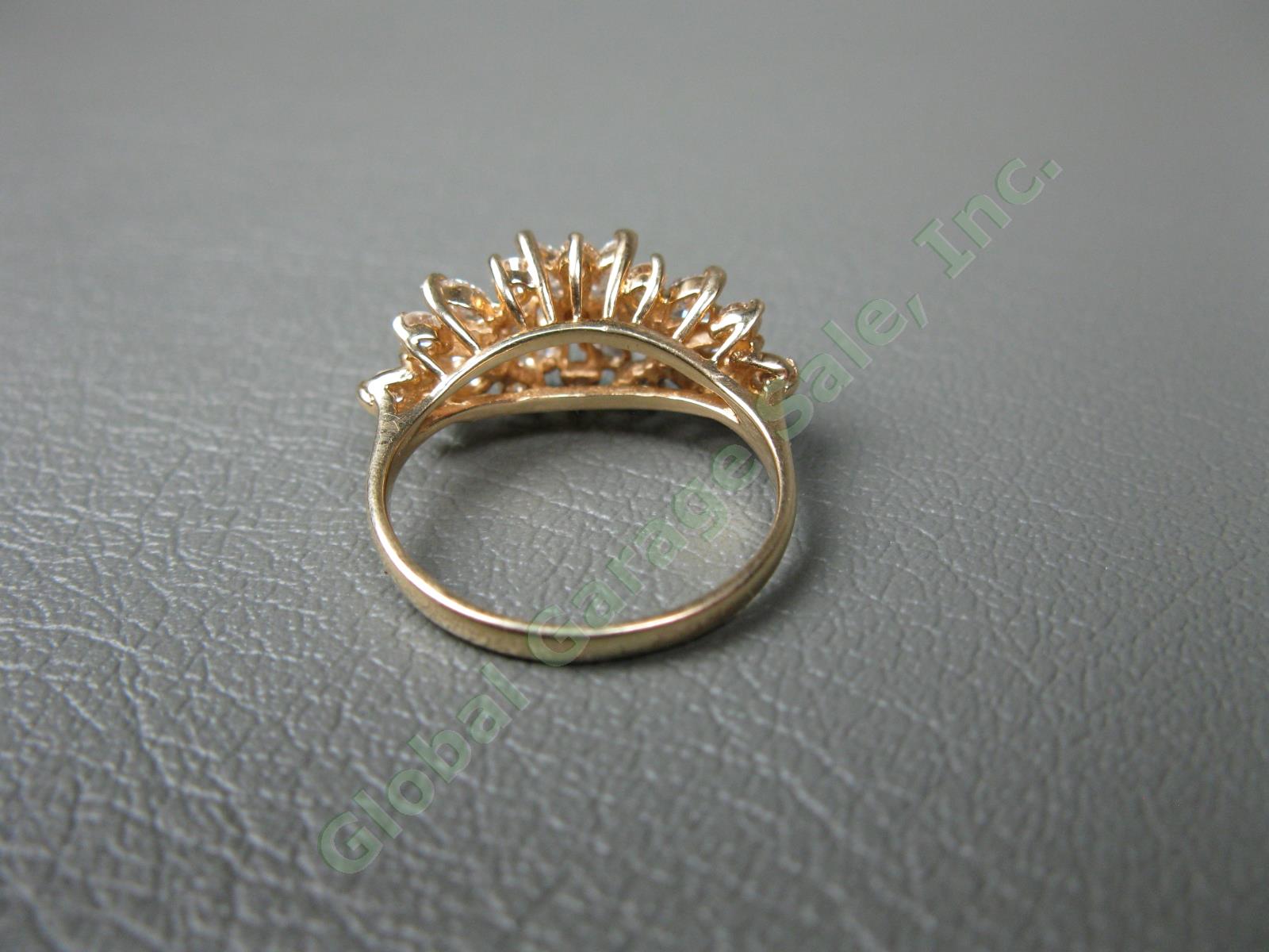 Magic-Glo 14K Yellow Gold 25-Diamond Sz 6-1/2 Cocktail Ring Jewelry 3.6 Grams NR 2