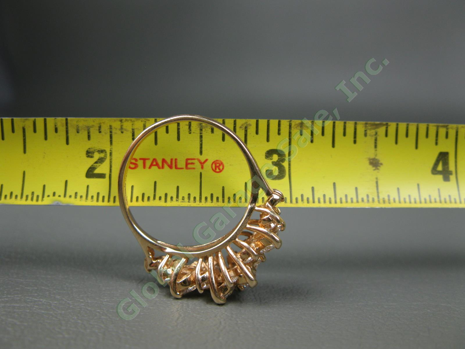 Magic-Glo 14K Yellow Gold 25-Diamond Sz 6-1/2 Cocktail Ring Jewelry 3.6 Grams NR 6