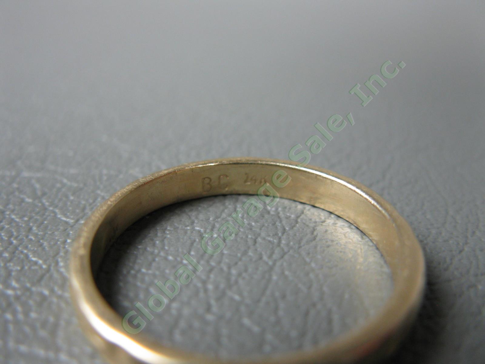14K Solid Yellow Gold Size 7-1/4 Engraved Mens Gents Wedding Band Ring 2.6 Grams 1