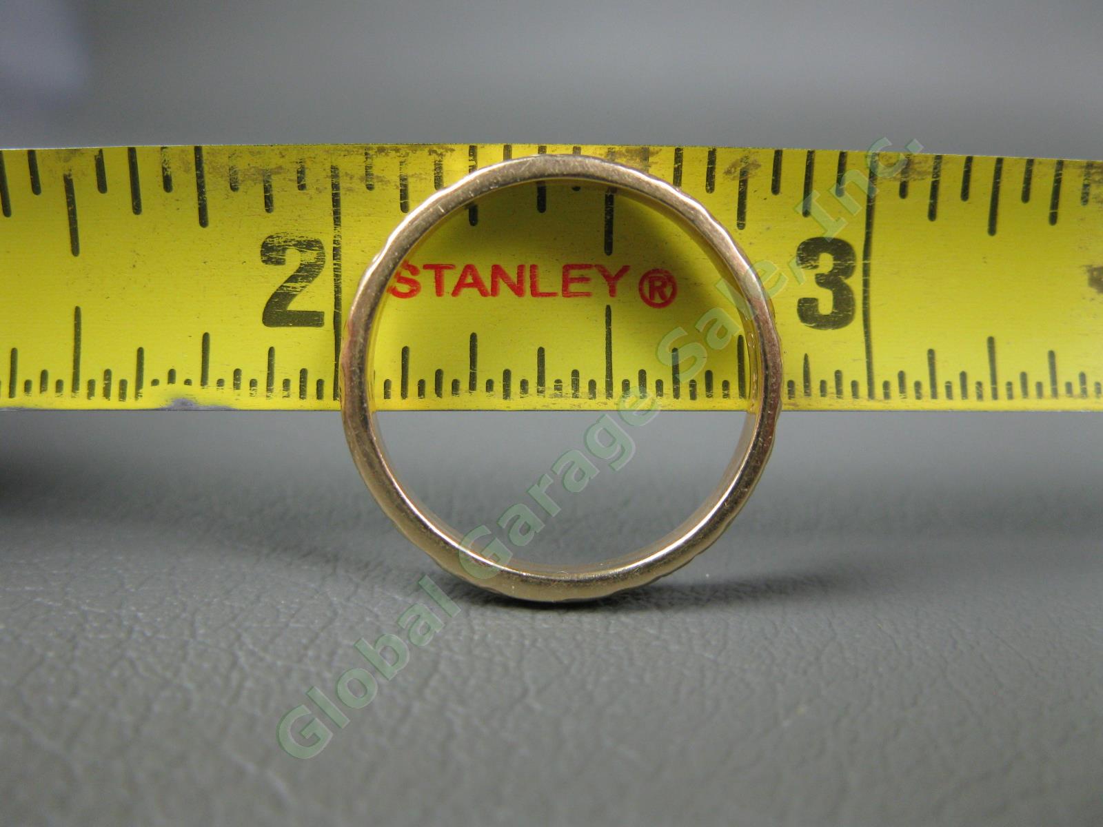 14K Solid Yellow Gold Size 7-1/4 Engraved Mens Gents Wedding Band Ring 2.6 Grams 3