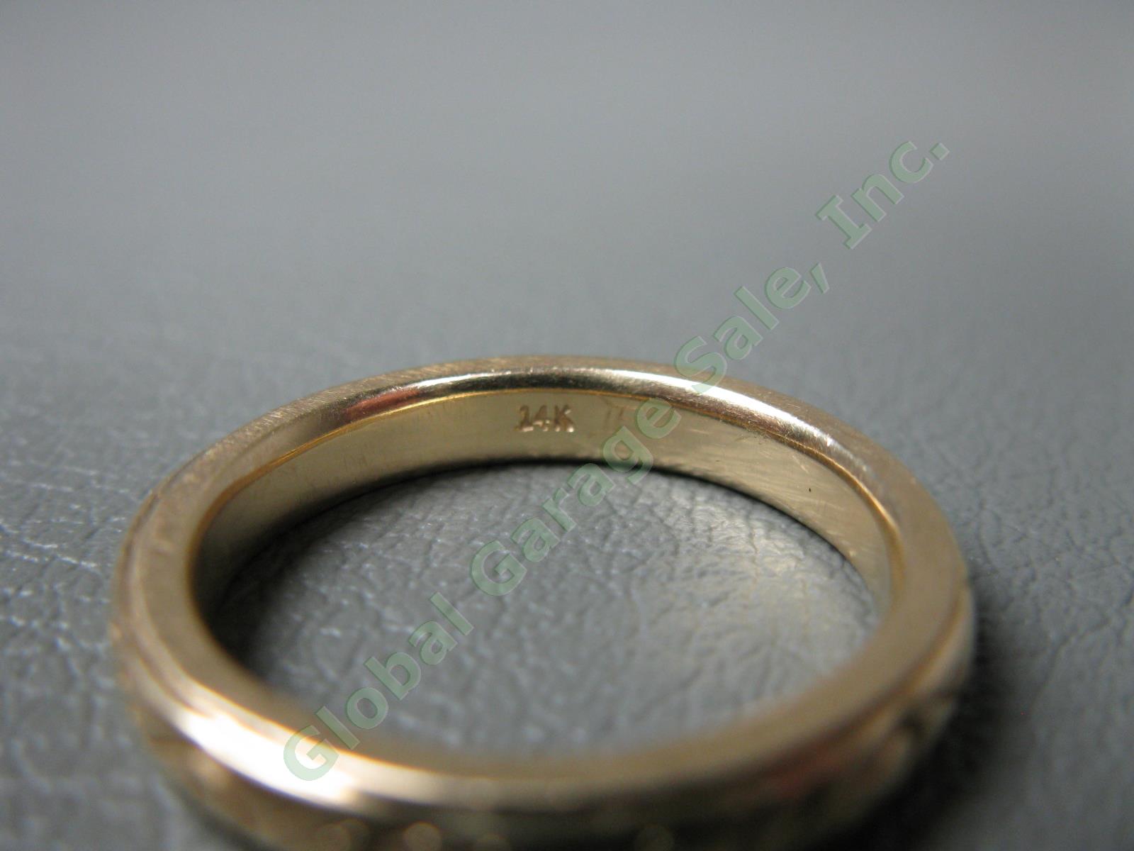 14K Solid Yellow Gold Size 8-3/4 Engraved Mens Gents Wedding Band Ring 6.4 Grams 1