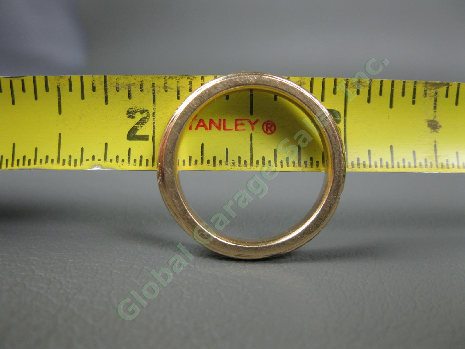 14K Solid Yellow Gold Size 8-3/4 Engraved Mens Gents Wedding Band Ring 6.4 Grams 2