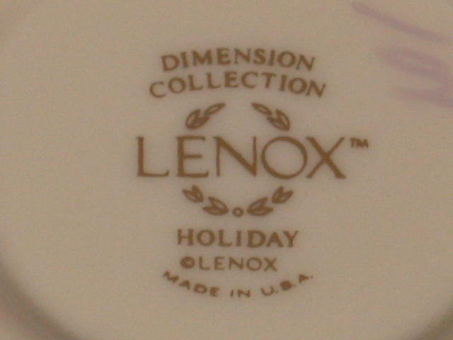 5 Vintage Lenox Holiday Holly Coffee Tea Cups + Saucers 3