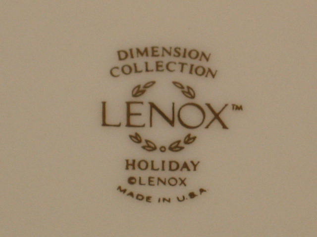5 Vintage Lenox Holiday Holly Coffee Tea Cups + Saucers 6