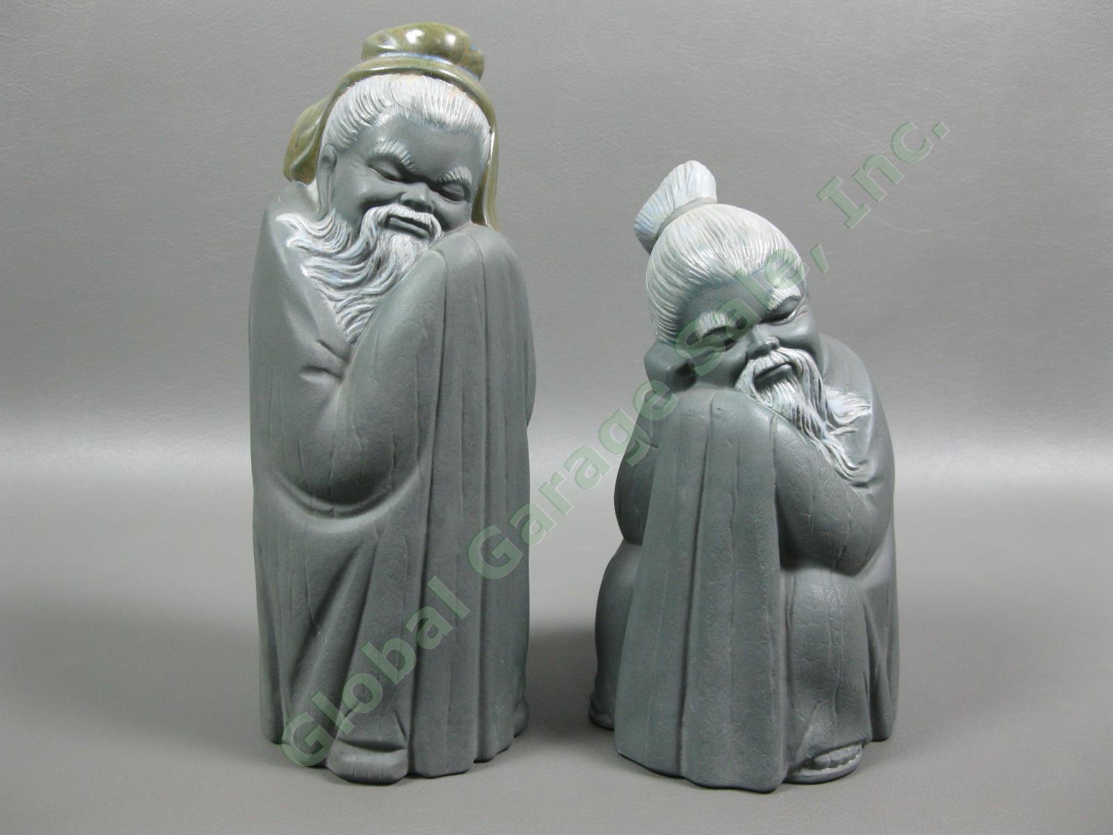 Retired Lladro 2056 2057 Short Tall Sleeping Chinese Man Porcelain Figurine Pair