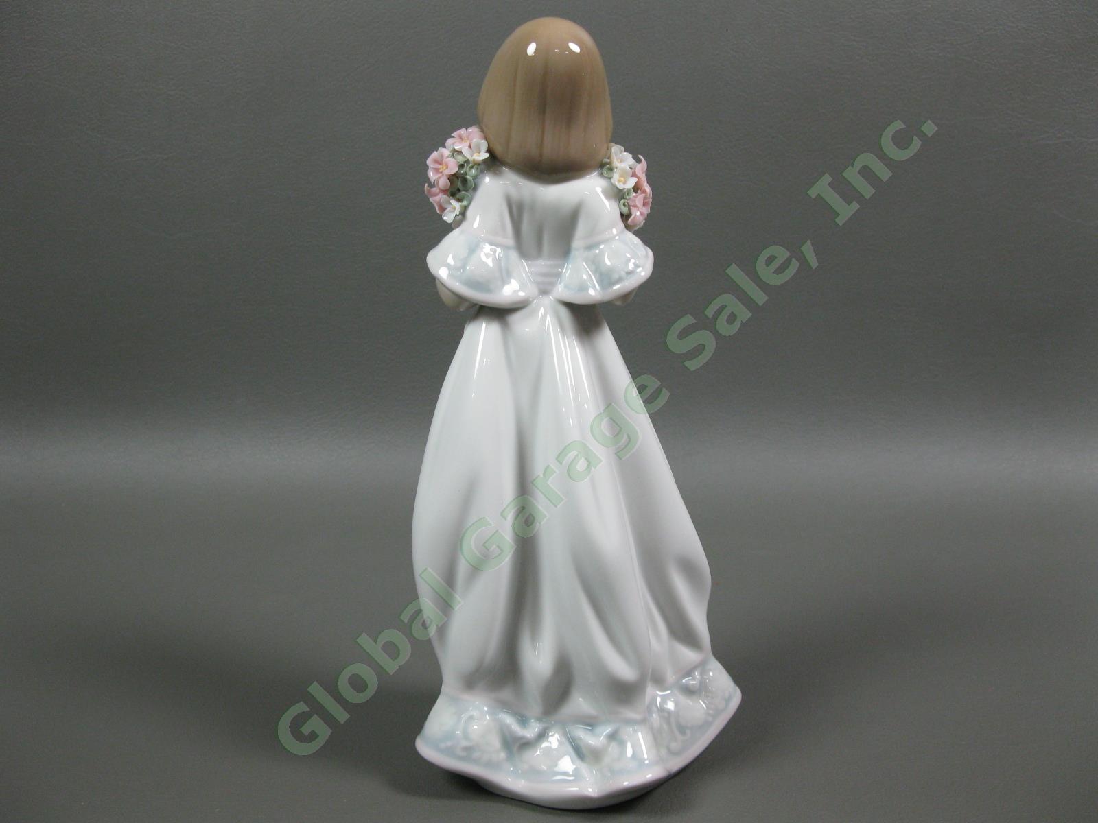 Retired 1987 Lladro Collectors Society 7603 Spring Bouquets Girl Flower Figurine 1