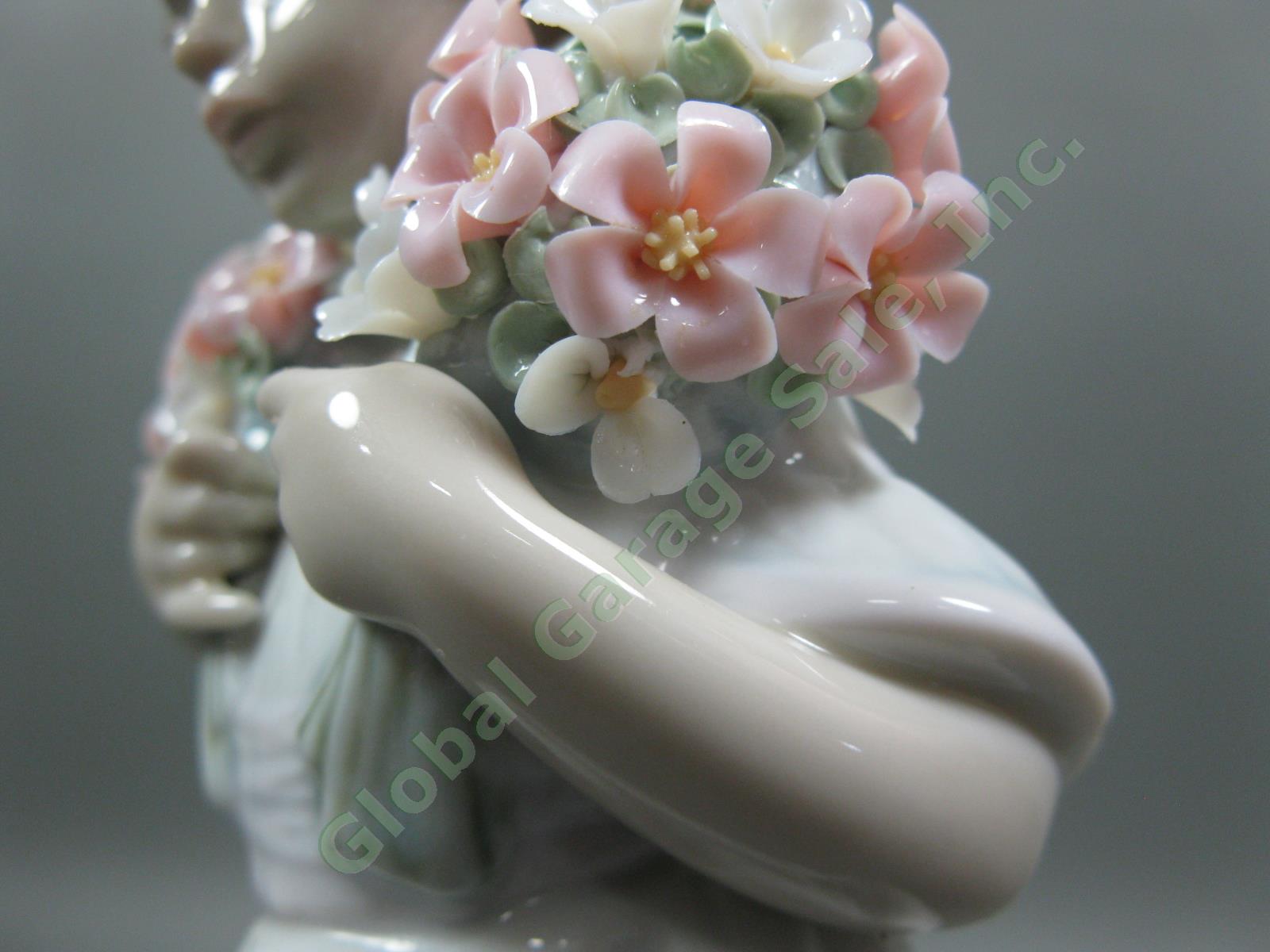 Retired 1987 Lladro Collectors Society 7603 Spring Bouquets Girl Flower Figurine 3
