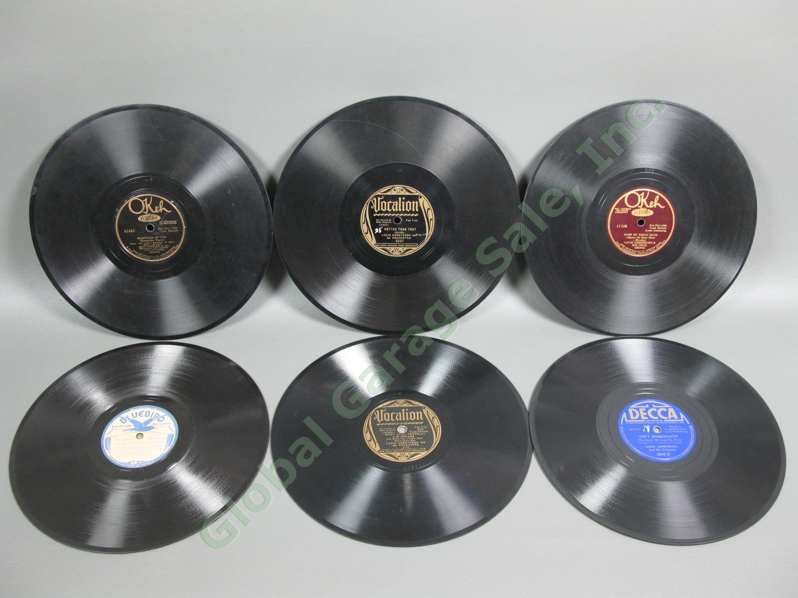 6 Vintage 10" 78rpm Louis Armstrong Vinyl Record Album Jazz Foxtrot Collection