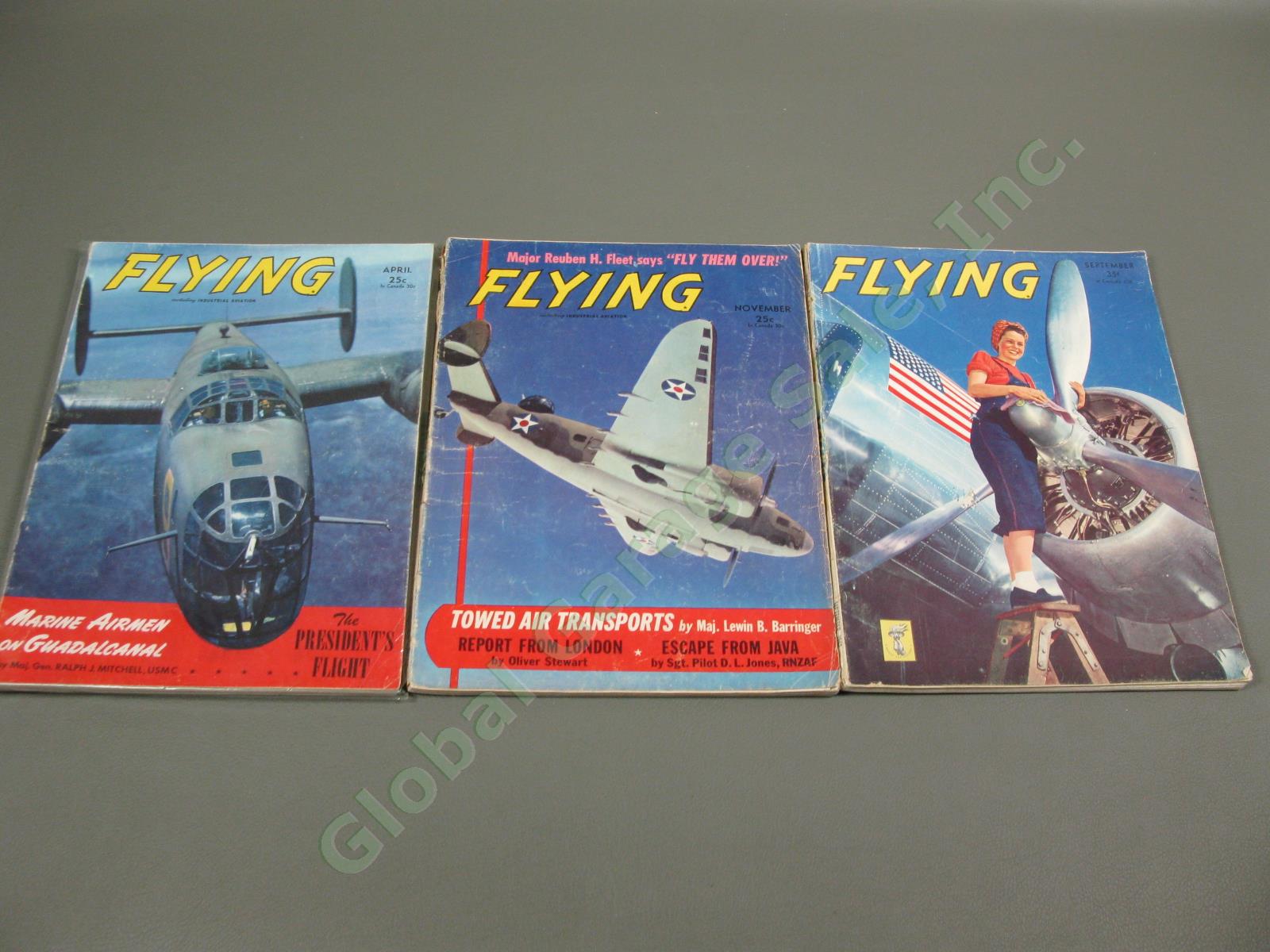 13 Vintage 1942 1943 Flying Magazine WWII Military Aviation WWW Collection Set 1