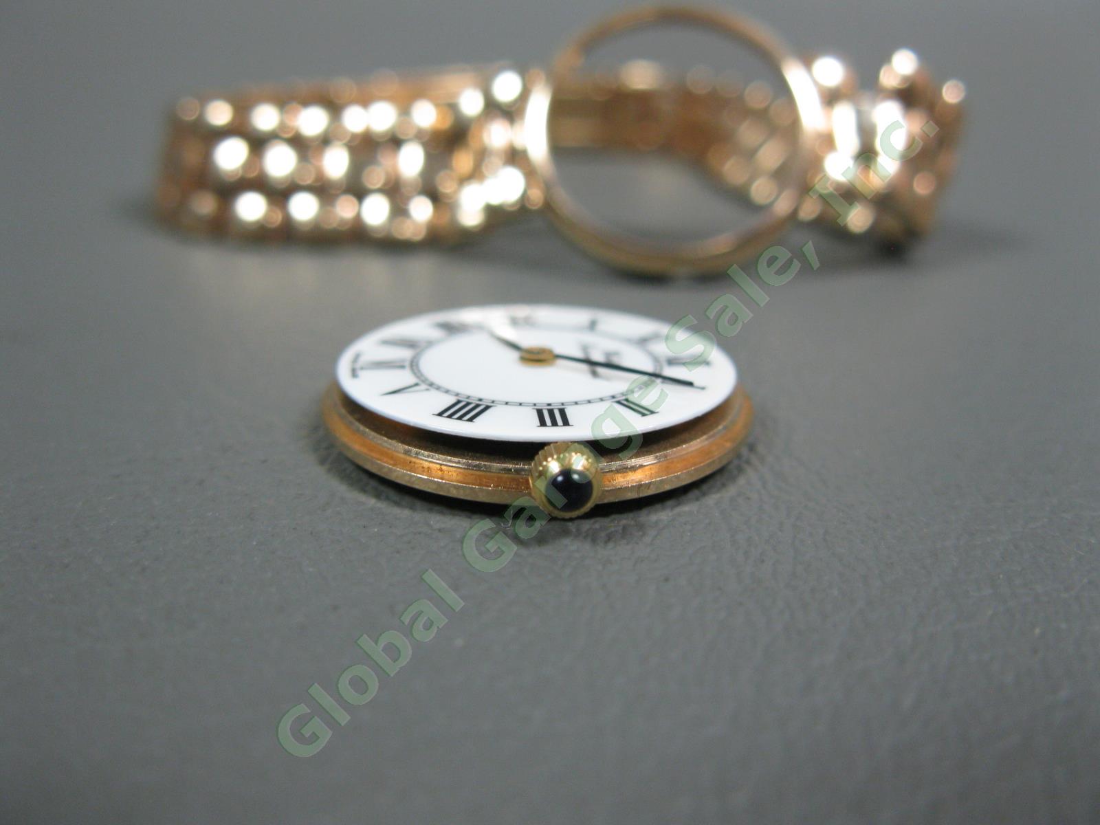 14k Yellow Gold Waldan International Cabochon Sapphire Wrist Watch 26.7 Grams NR 7