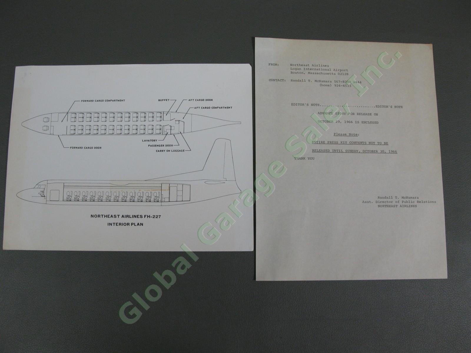 1966 Northeast Airlines FH-227 NE946 Yellowbird Press Kit Boston Vermont Flight 6