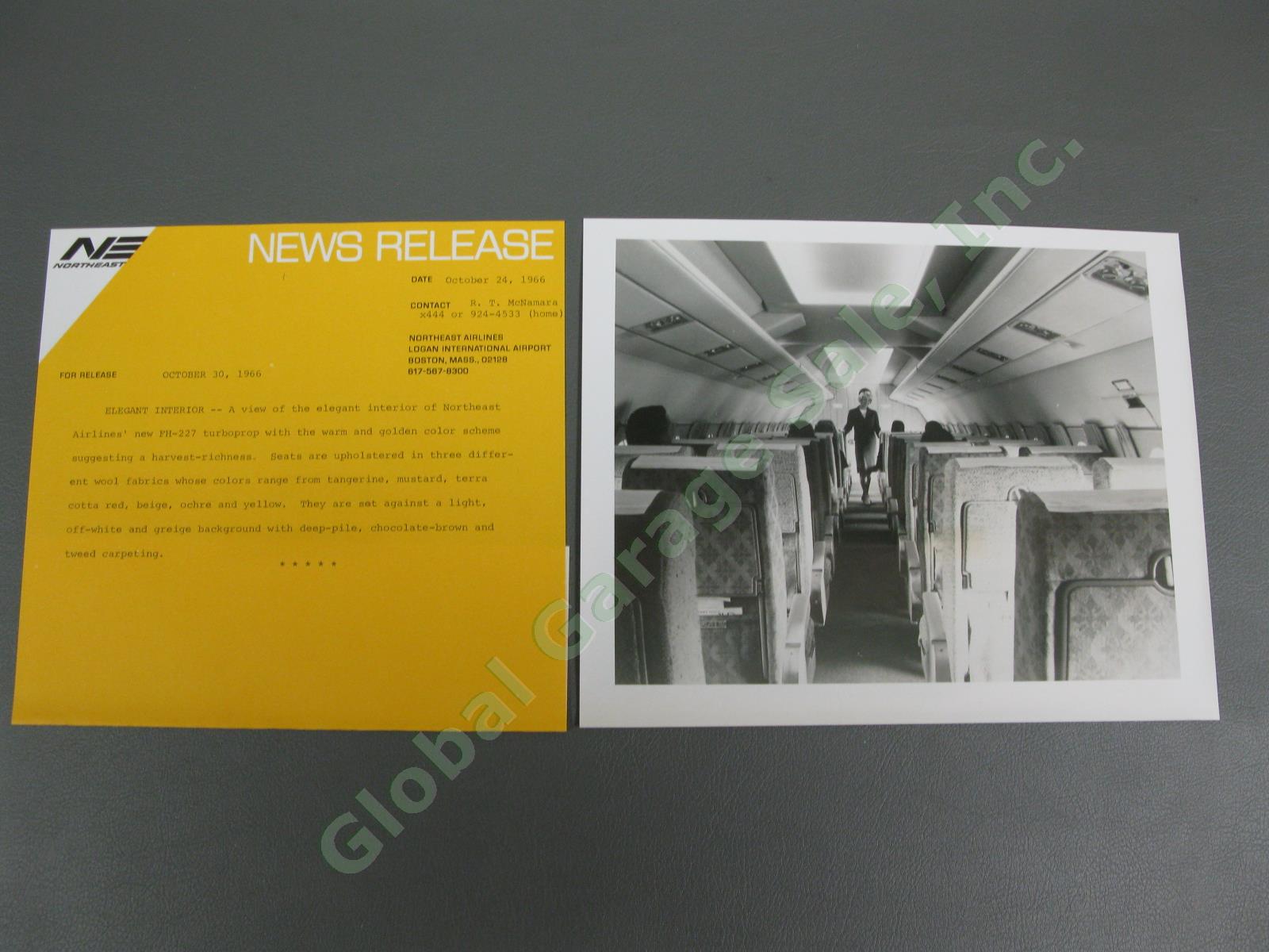 1966 Northeast Airlines FH-227 NE946 Yellowbird Press Kit Boston Vermont Flight 9