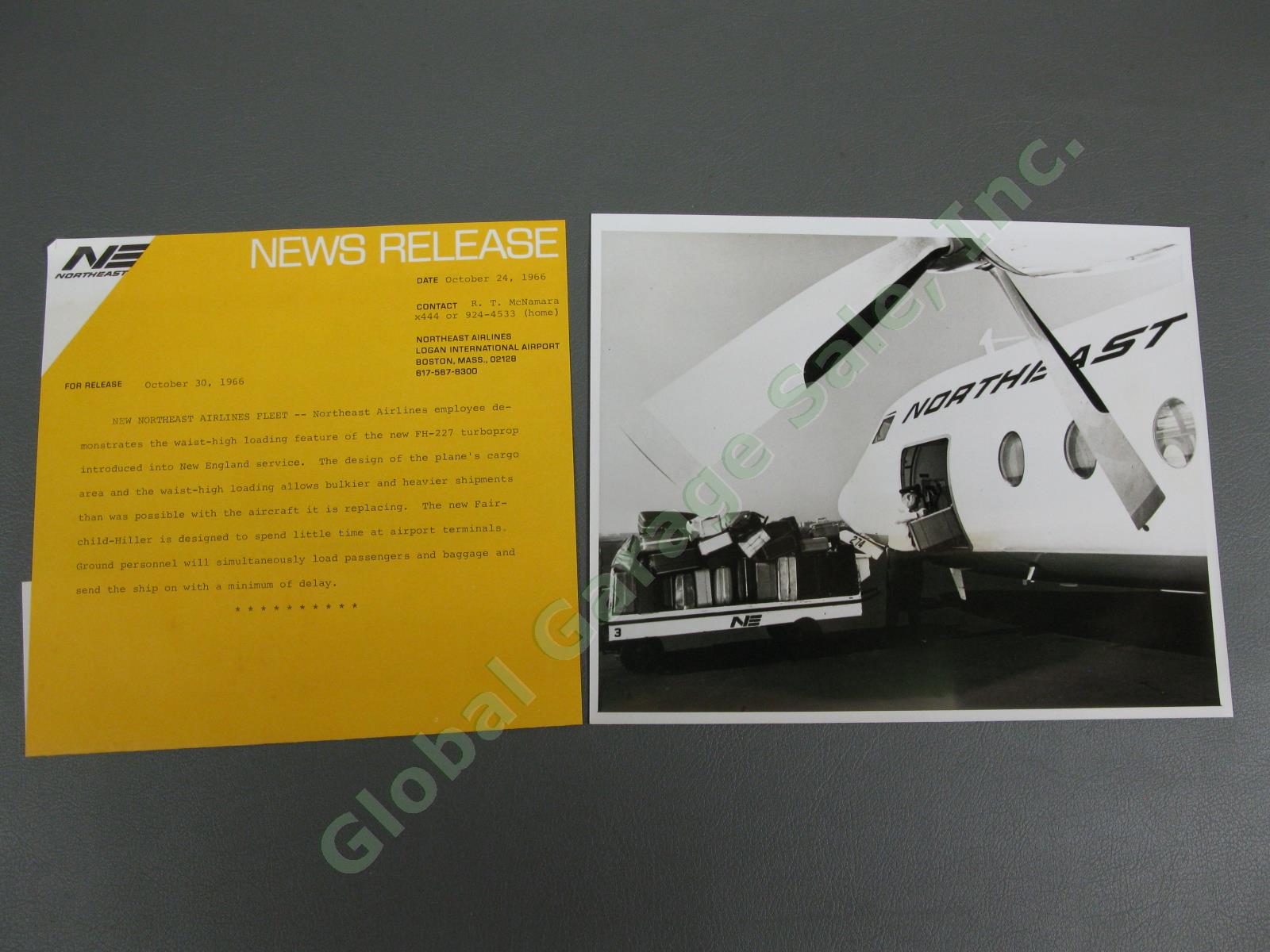 1966 Northeast Airlines FH-227 NE946 Yellowbird Press Kit Boston Vermont Flight 10