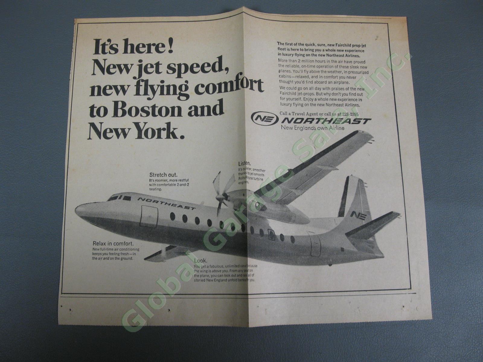 1966 Northeast Airlines FH-227 NE946 Yellowbird Press Kit Boston Vermont Flight 13