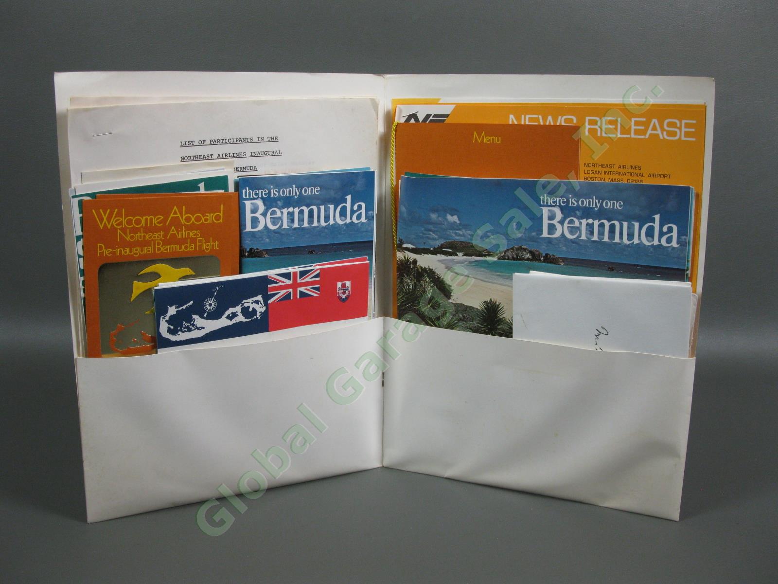 1969 Northeast Airlines Yellowbird Pre-Inaugural Bermuda Flight Ticket Menu MORE 1