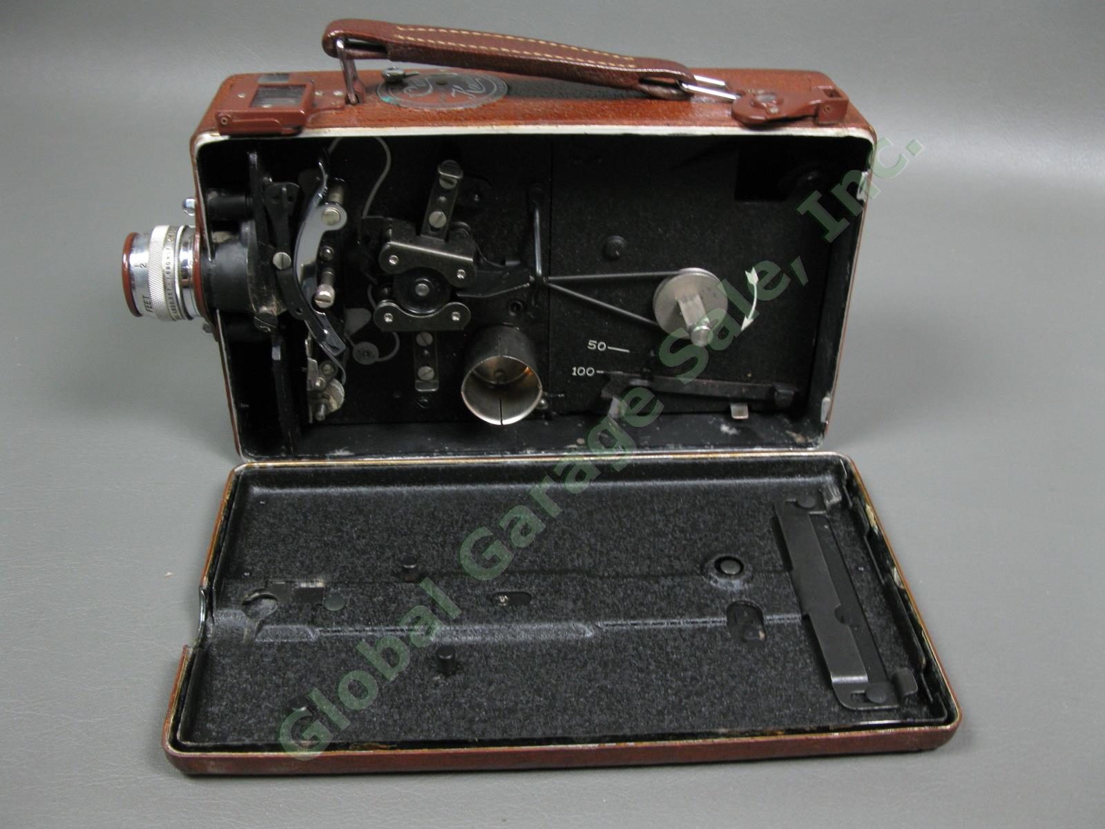 Vintage 1930s Leather Cine-Kodak Model B 16mm Film Movie Camera Set Eastman Case 2