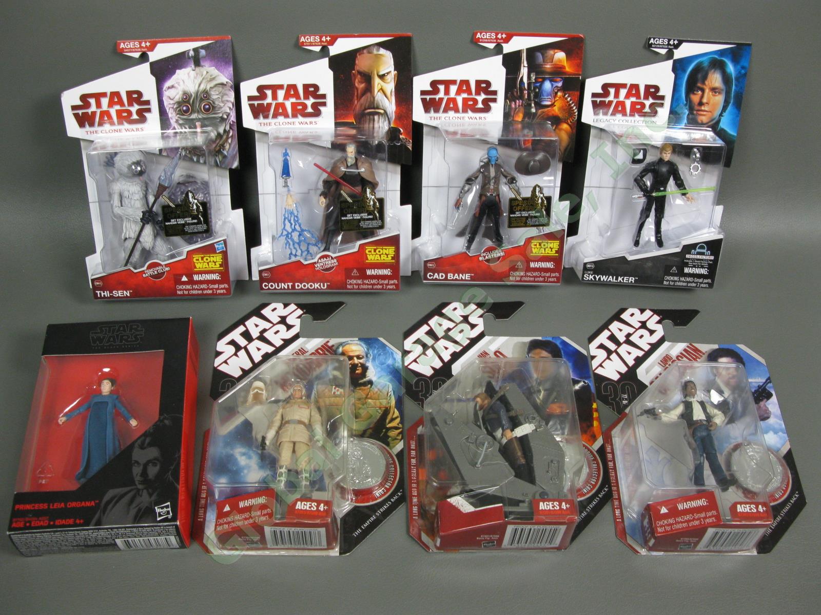 8 Star Wars Figure Lot Cad Bane Count Dooku Luke Skywalker Clone Legacy 30th NR