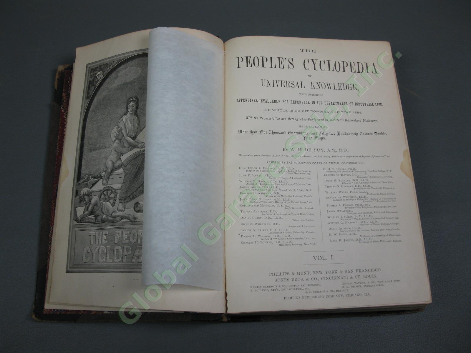 1883 Peoples Cyclopedia Universal Knowledge Vol 1-3 Illustrated Encyclopedia Set 4