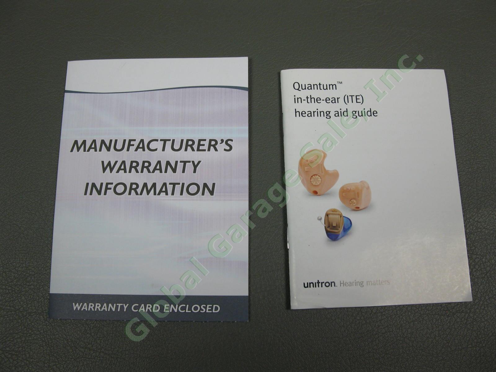 Unitron Quantum FS Hearing Aid Left Right ITE Pair 1229J0K5 In-The-Ear Working 7