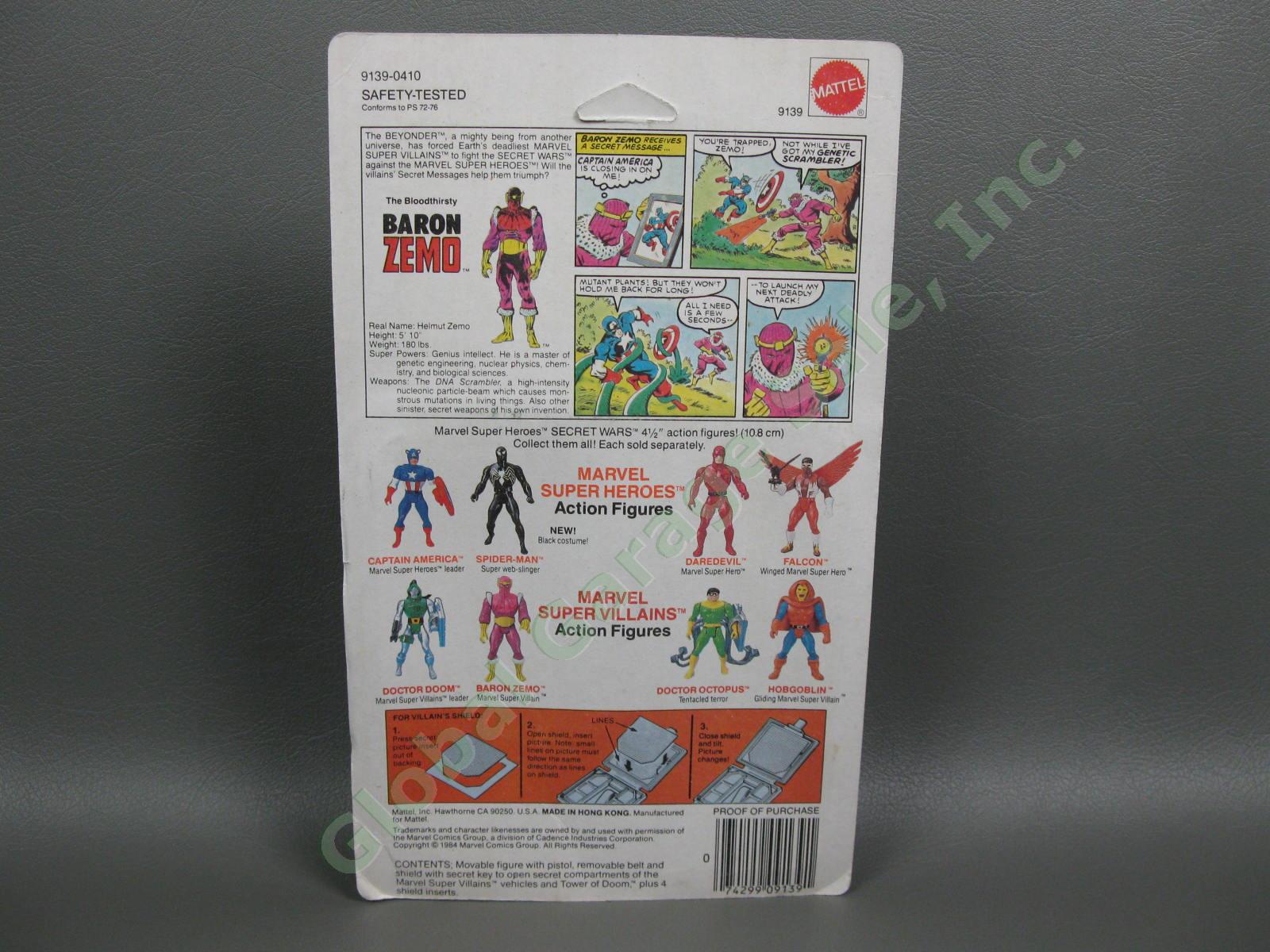 1984 Marvel Secret Wars Baron Zemo Shield Super Villain UNPUNCHED Figure Mattel 2