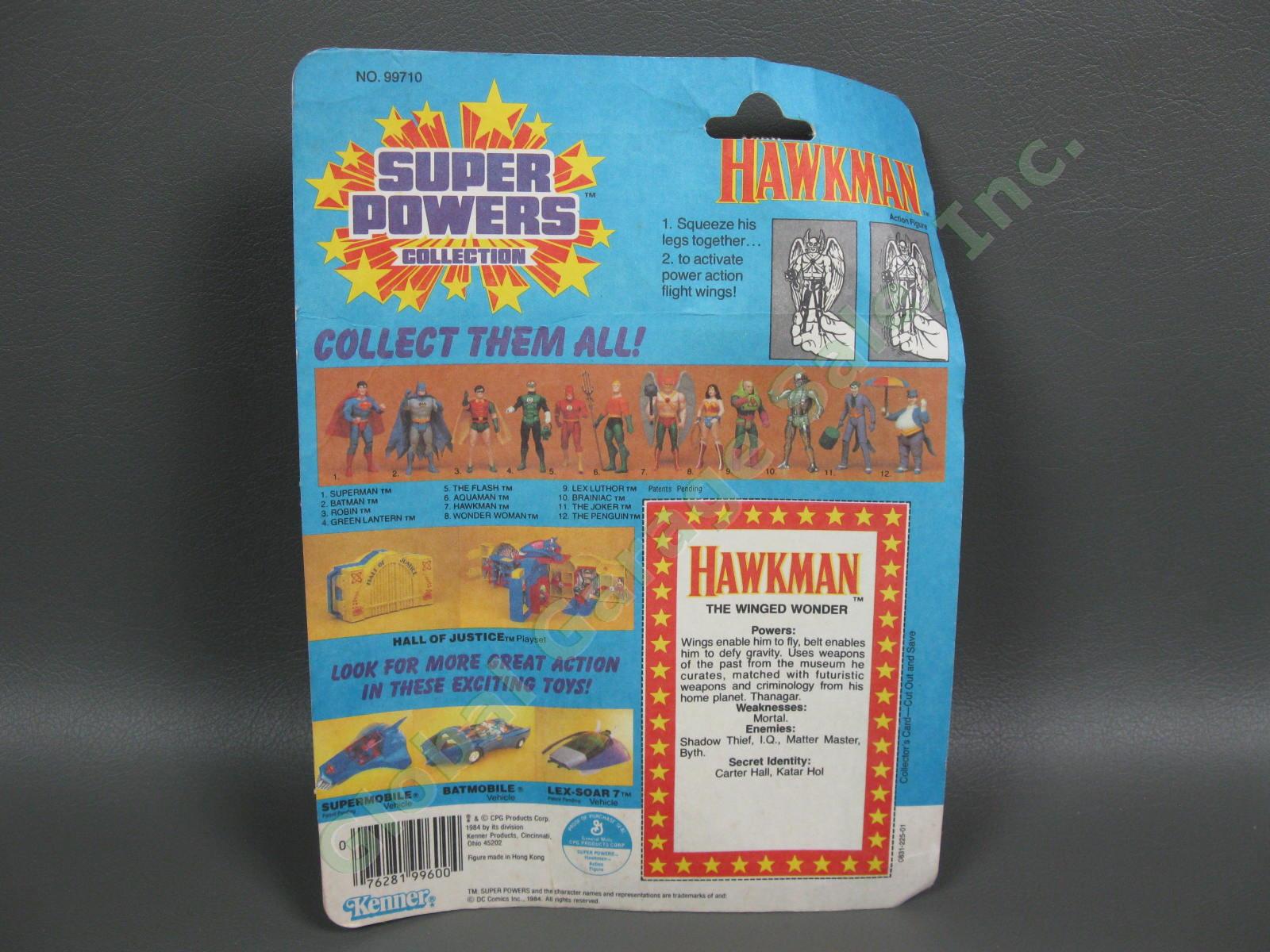 1984 DC Comics Super Powers Collection Hawkman 12-Back Fan Club Figure Kenner NR 2