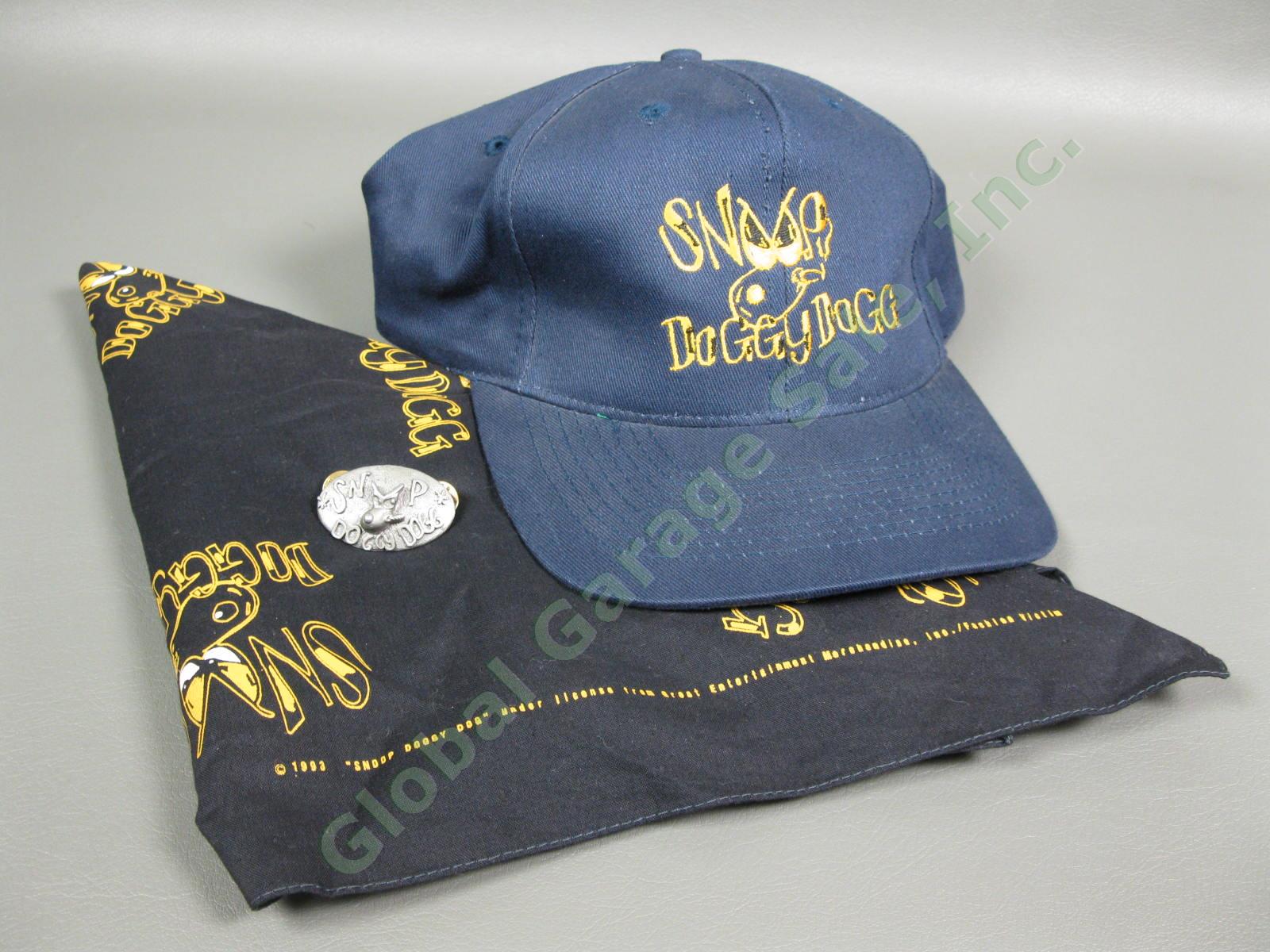Authentic 1993 Snoop Dogg Doggy Style Debut Apparel Set Pin Do Rag Bandana Hat
