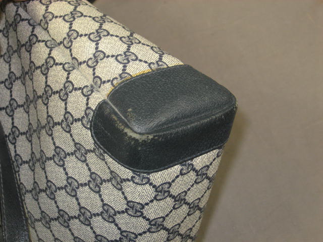 Rare Vintage Gucci Blue Tote Shoulder Bag W/Dust Bag NR 6