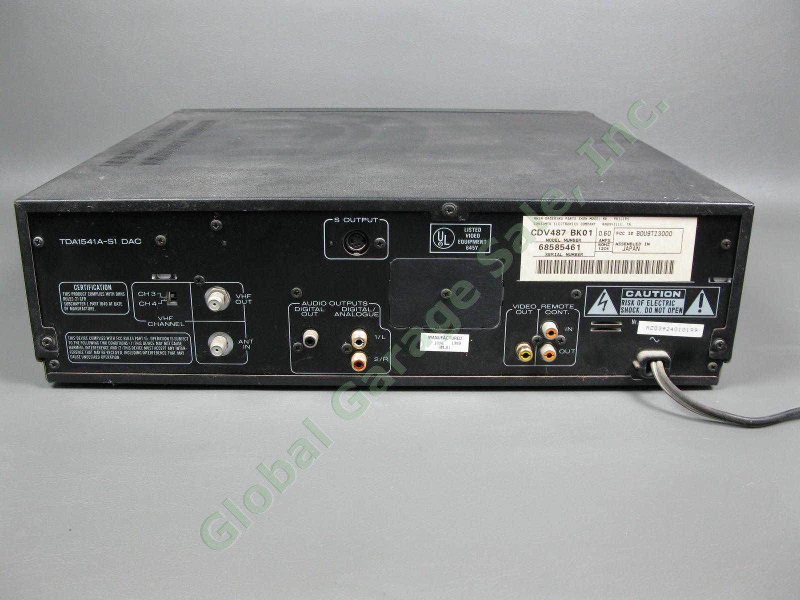 Philips CDV-487 Digital CD Laser Vision Disc Video Player TDA1541A-S1 DAC WORKS 1