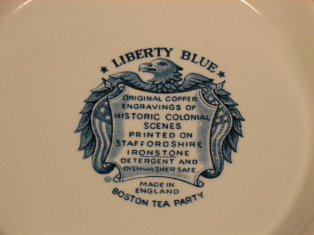 Liberty Blue Staffordshire Boston Tea Party Soup Tureen 7