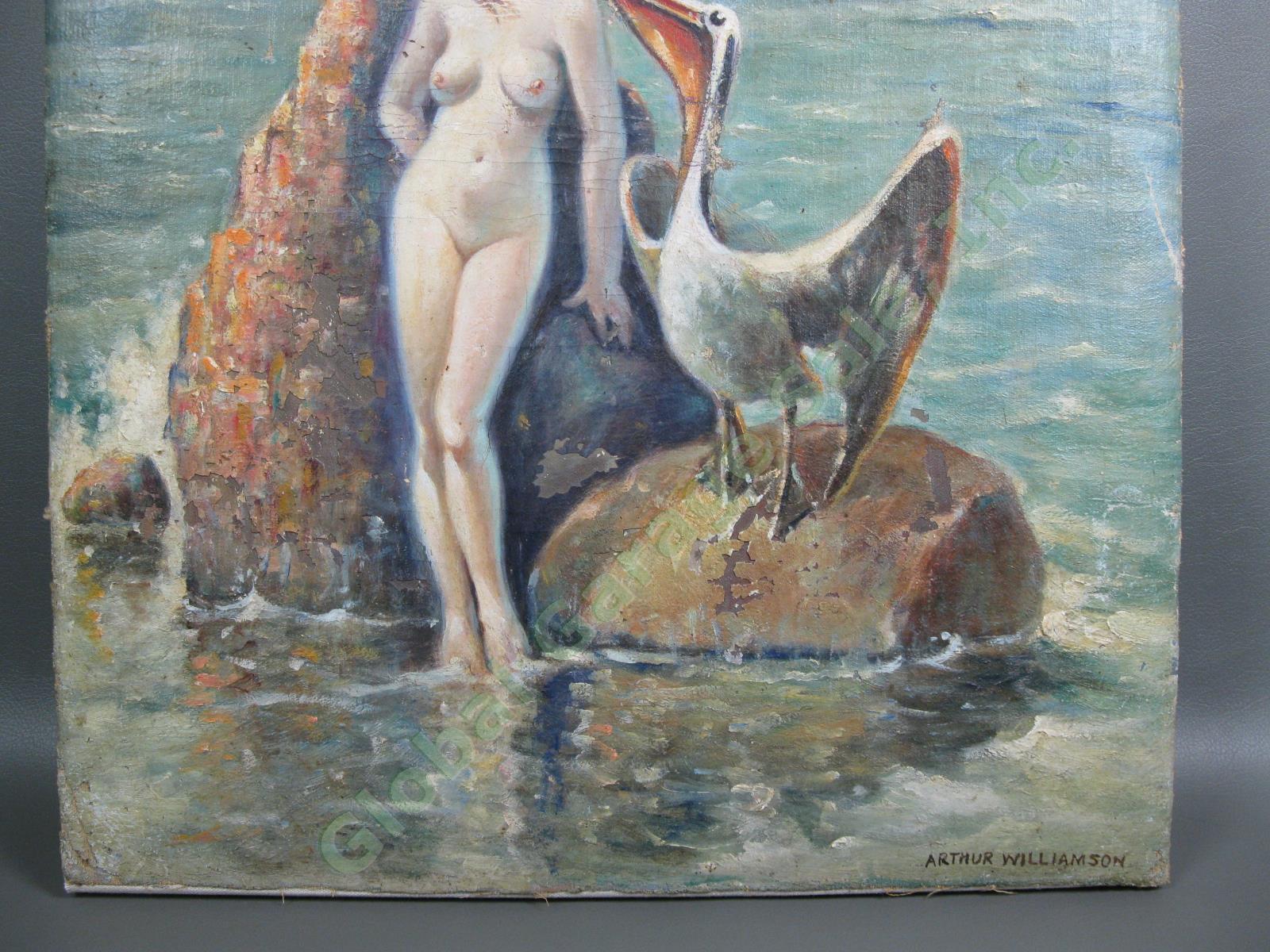 Original Arthur Williamson SECRETS Impressionist Nude Oil Painting Canvas SIGNED 2