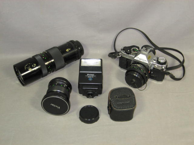 Canon AE-1 Program SLR Camera 28mm 50mm 85-300mm Lens +