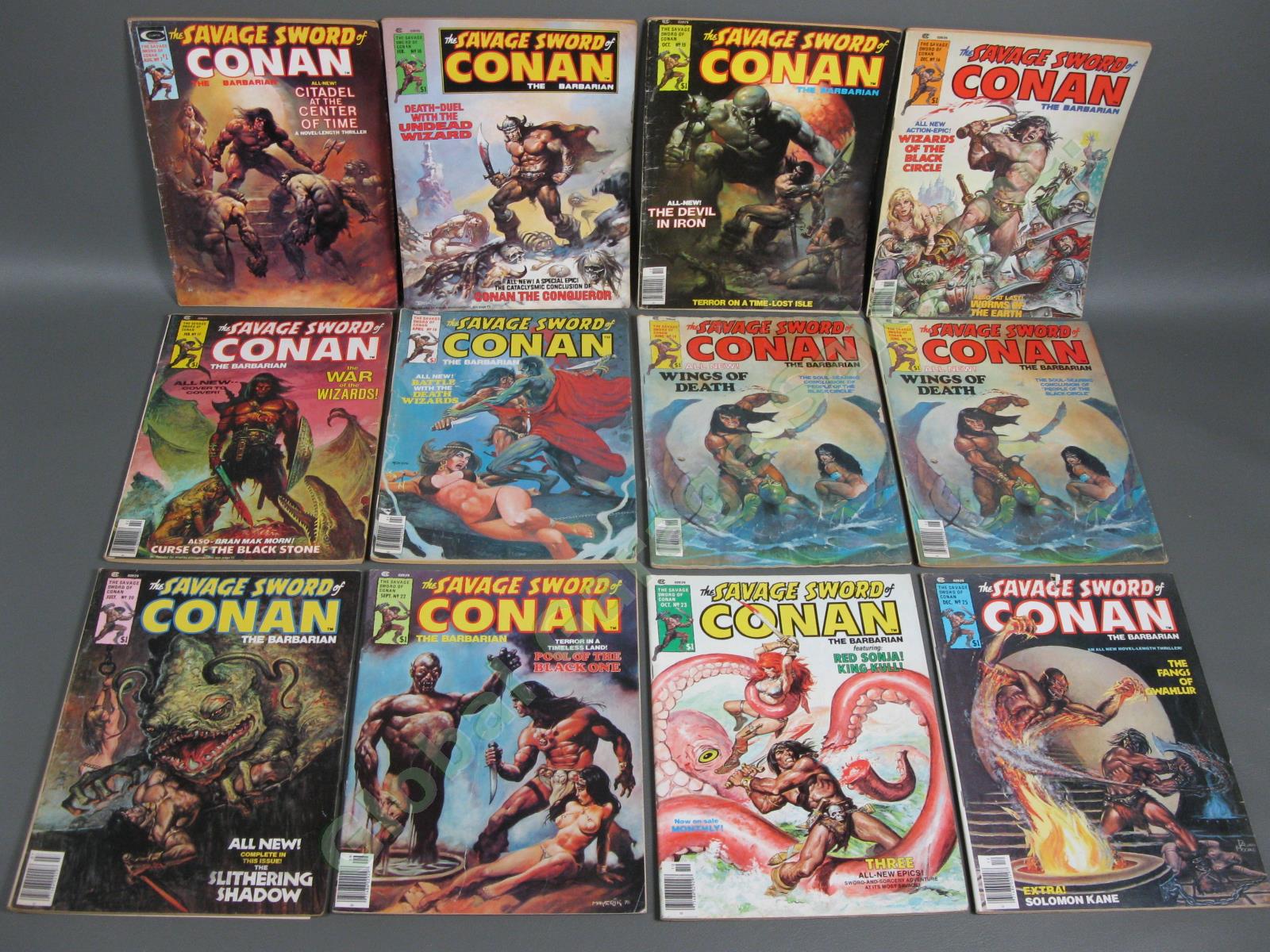 90 1975-1990 Savage Sword Conan The Barbarian #7-179 Bronze Age Comic Book Lot 1
