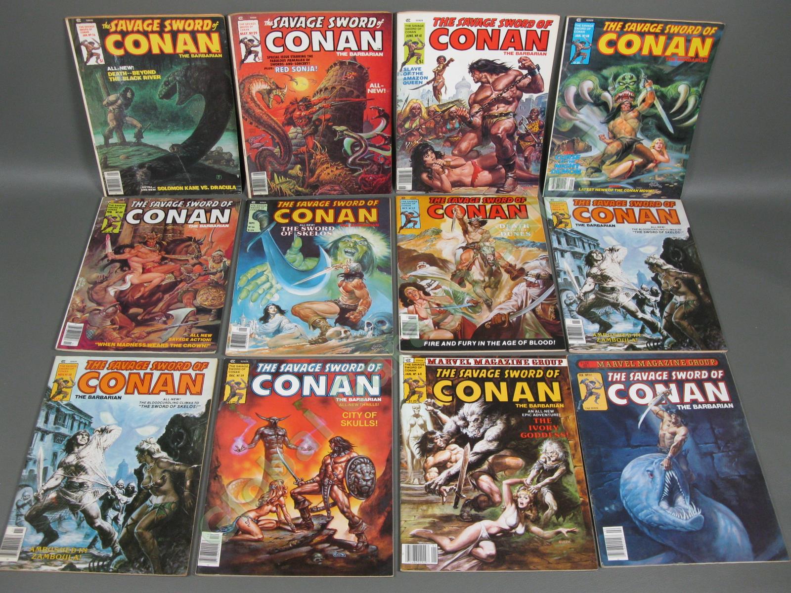90 1975-1990 Savage Sword Conan The Barbarian #7-179 Bronze Age Comic Book Lot 2