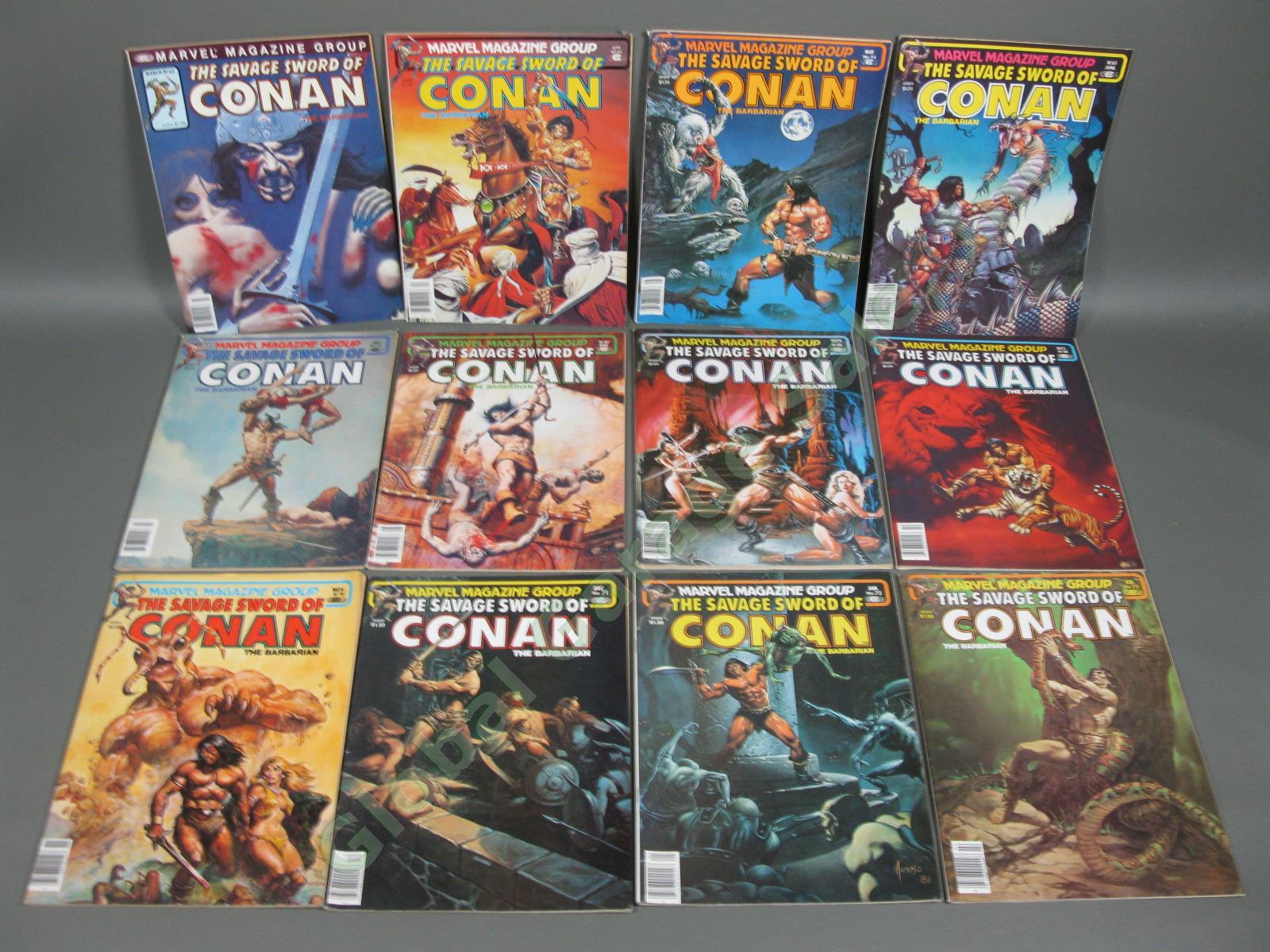 90 1975-1990 Savage Sword Conan The Barbarian #7-179 Bronze Age Comic Book Lot 3
