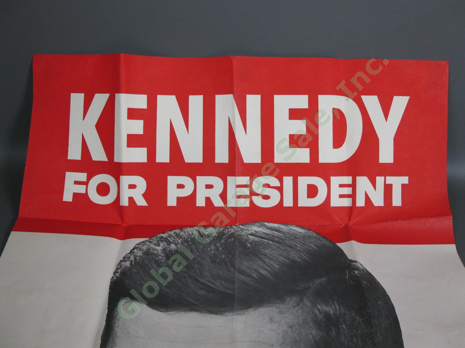 43x27 Original JFK John F Kennedy 1960 Leadership For The 60s Campaign Poster NR 1