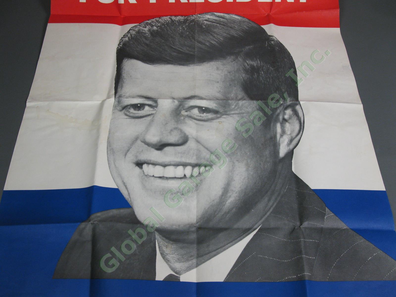43x27 Original JFK John F Kennedy 1960 Leadership For The 60s Campaign Poster NR 2