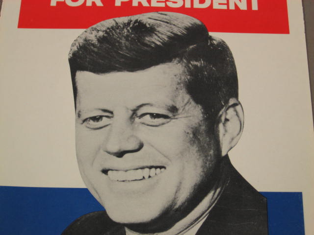 Original 1960 JFK John Kennedy Campaign Poster Sticker 2