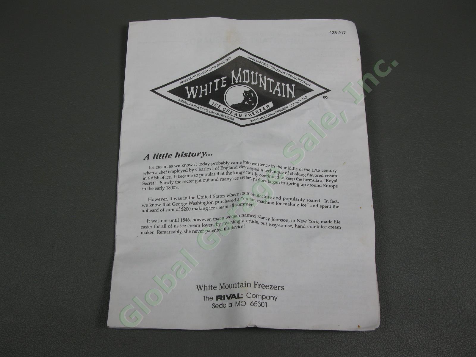 Antique Vintage White Mountain 6-Quart Manual Hand Crank Ice Cream Freezer-Maker 6