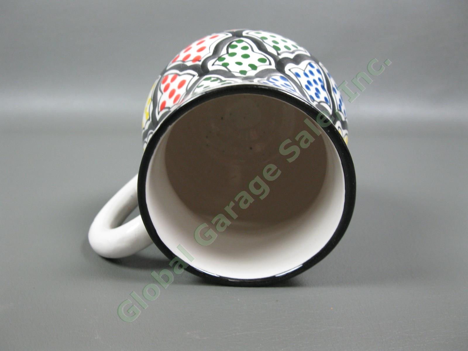 Le Souk Ceramique Large Hand Painted Mug Goblet Pitcher Tunisia Africa Stoneware 2